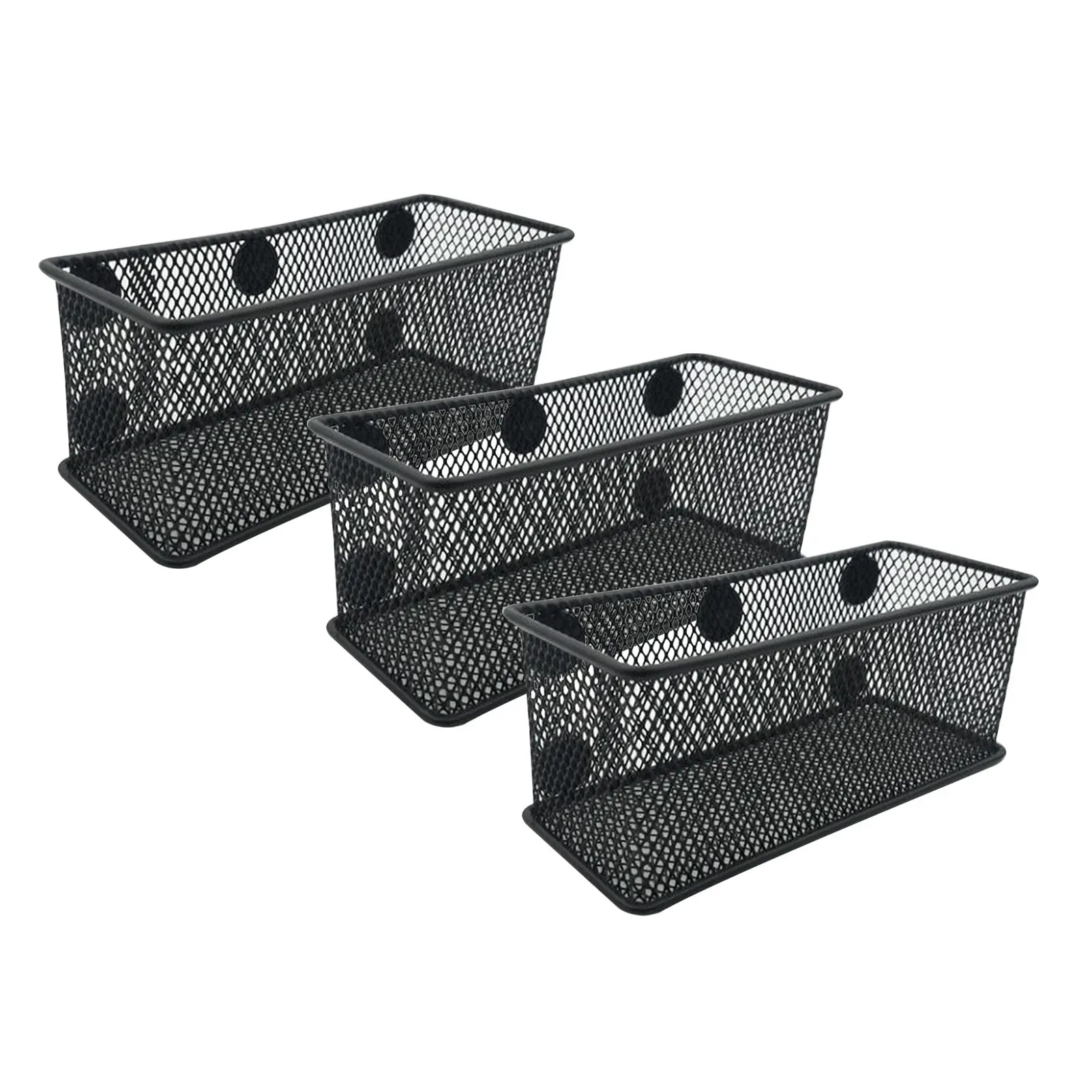 

3pcs Refrigerator For Dry Erase Marker Multi Purpose School Solid Mesh Organizer On White Board Magnetic Basket Set Pen Holder