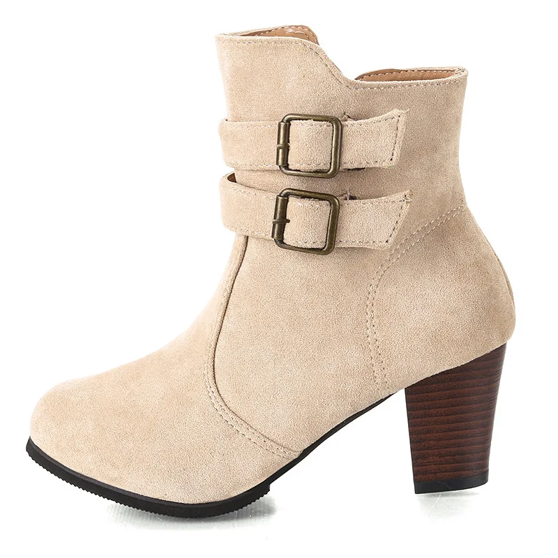 Новинка 2019 женские ботинки с двойной пряжкой женская обувь на осень и зиму