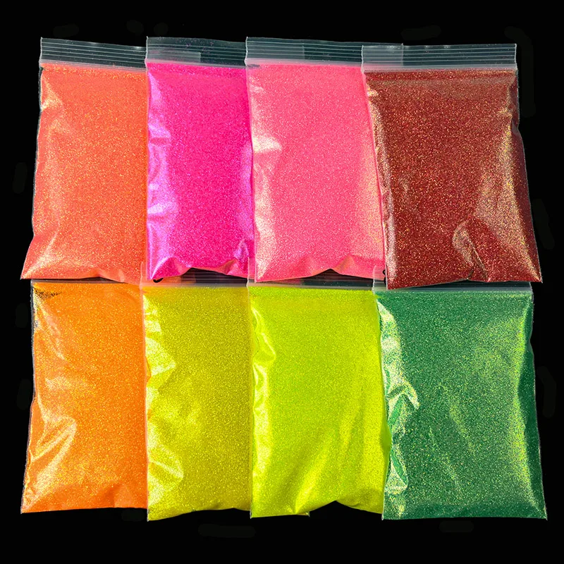 

0.2mm/0.4/1mm Hexagon Fluorescent Nail Glitter Sequins/Powder REFLECTIVE Holographic UltraThin PET 50g Nail Flashglitter #LSD086
