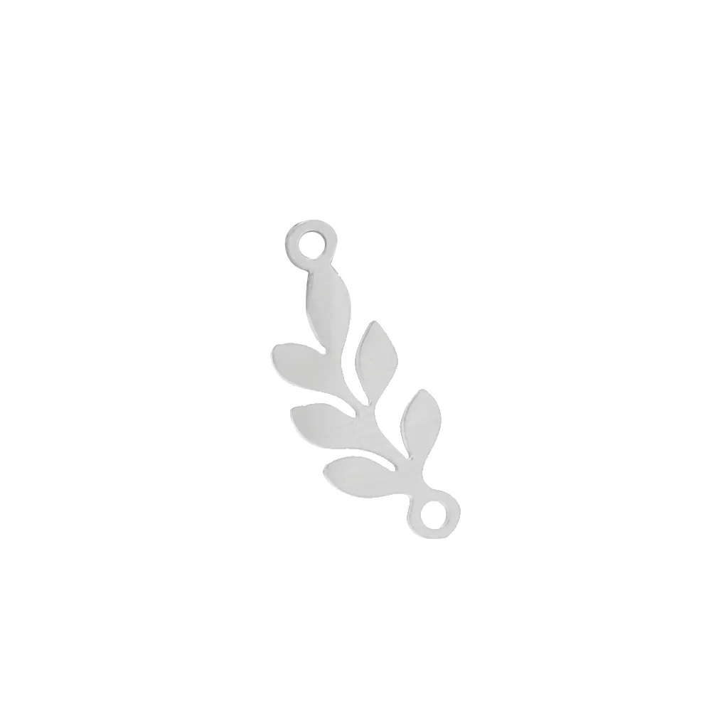 Steel Leaf 2 5 шт. застежки-невидимки в виде листьев дерева из нержавеющей стали очаровательные соединители Подвески ручная работа браслет серьги материал для изготовления украшений - Color: Steel Leaf 2