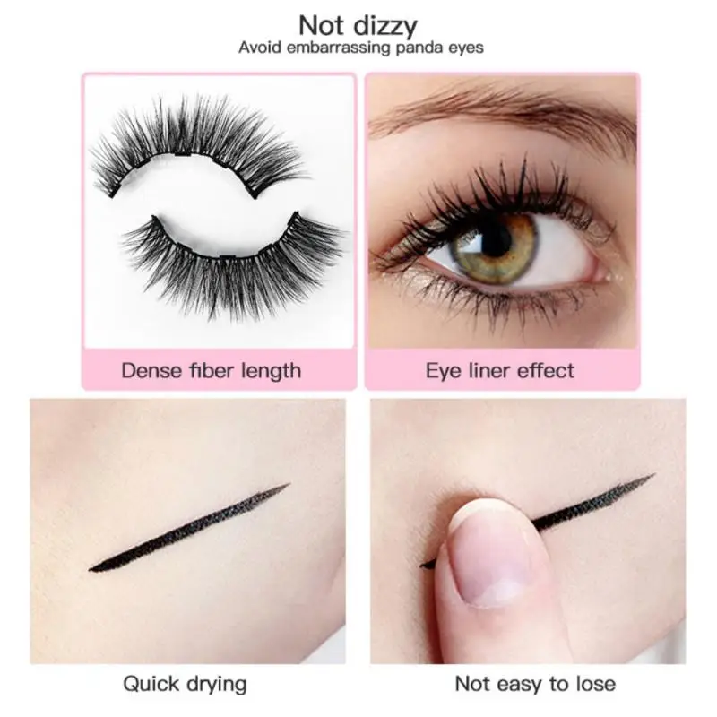 

5pairs mink eyelashes Magnetic EyeLashes False Eyelashes Magnet Waterproof Extension Liquid Eyeliner & Tweezer Eyelashes Set