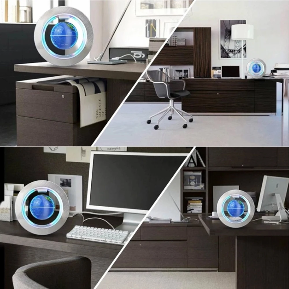 Плавающие в воздухе светящийся Глобус карта мира размер 4 дюйма вращающийся