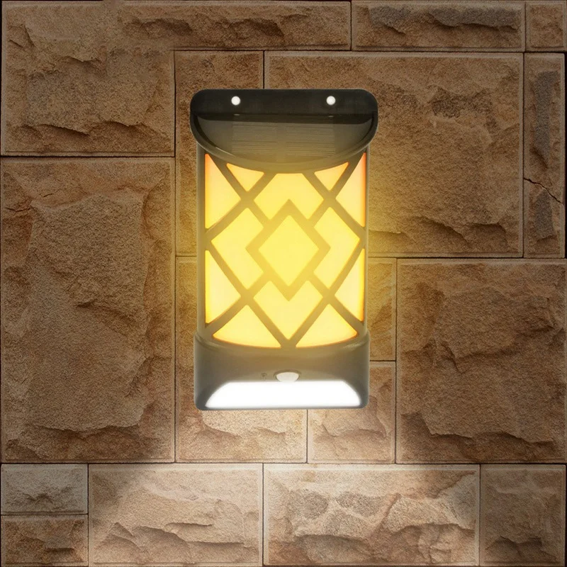 

12LED солнечный светильник s наружный настенный светильник с пламенем водонепроницаемый светильник с датчиком движения приведенный в действ...