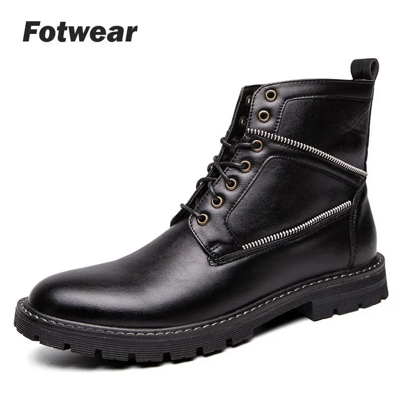 Fotwear/мужские ботинки классические уличные кожаные в байкерском стиле мужская