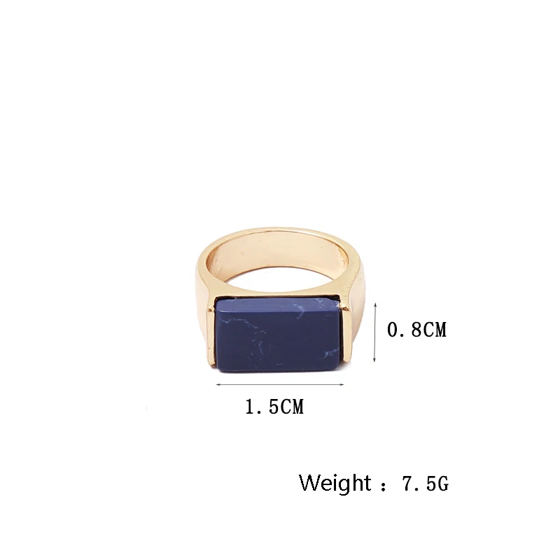 Новое поступление яркие Квадратные Кольца с большой шириной модное мужское и