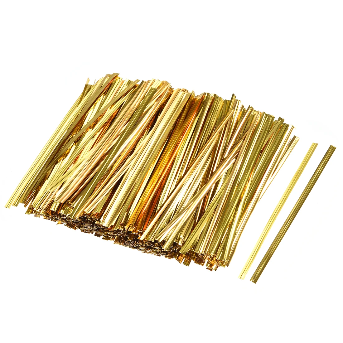 

uxcell 500pcs Long Strong Twist Ties 2.4 Inches Quality Plastic Closure Tie Golden For Home, Business, Institutions