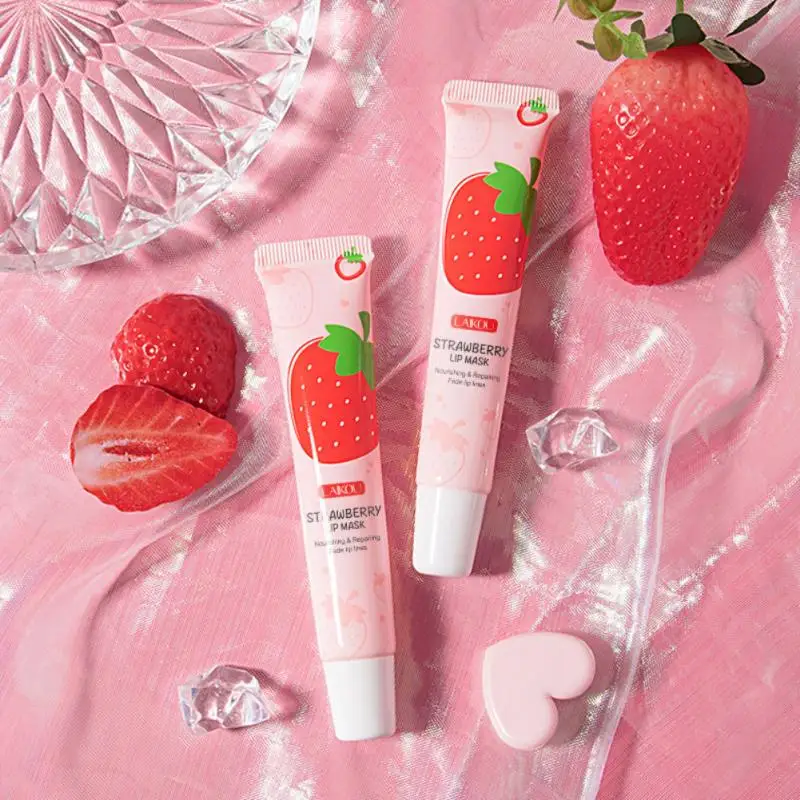 

LAIKOU 18g Strawberry Lip Mask Sleep Mask Anti-Wrinkle Brighting Lips Long Lasting Moisturizing Lip Cream Nourishing Lip Care