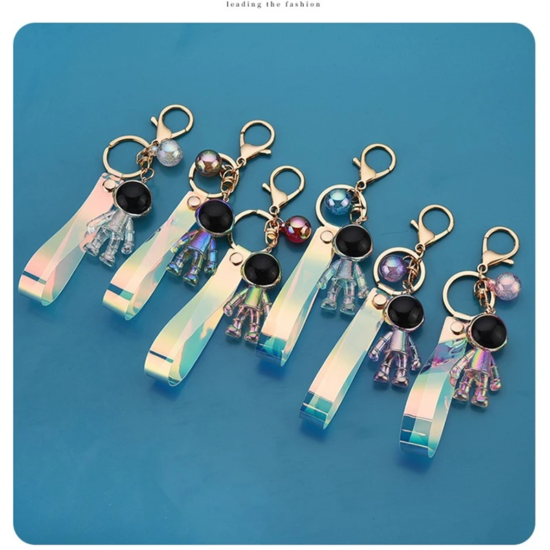 

New Creative Colorful Astronaut Space Robot keychain Car Key Ring Chain Ring Pendant