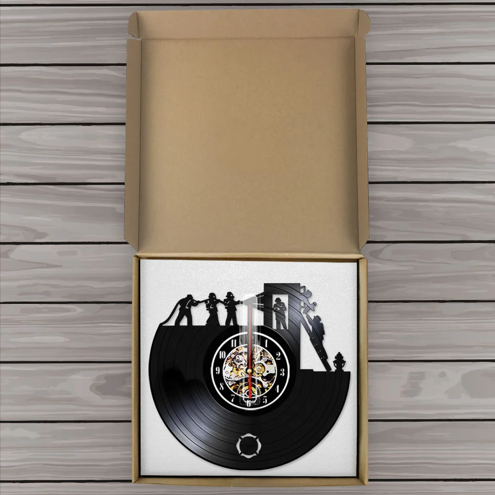 Пожарные настенные часы винтажные украшения с виниловой записью пожарная машина