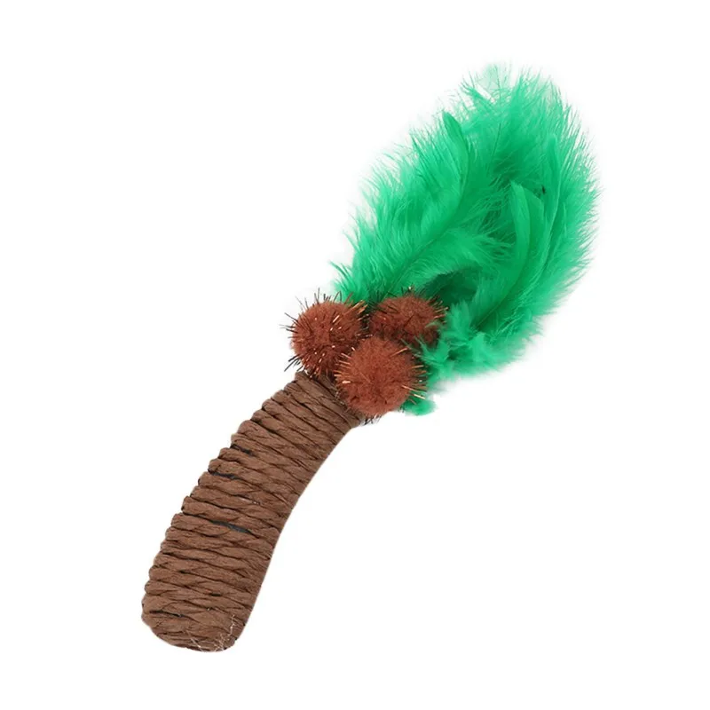 Pet Playing Toy Coconut Tree-shaped Grinding Claw For Cats Paper Rope Woven Trunk And Feather Leaves New | Дом и сад