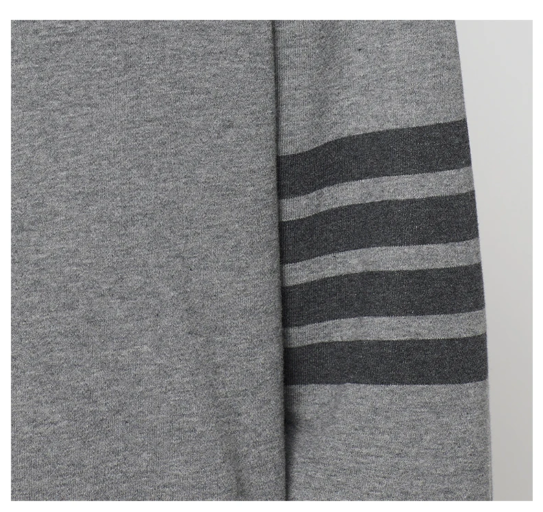 

2021 TB THOM Fashion Brand Autumn hoodie Clothing Gray O-neck Cotton Jacket Men Sweatshirts Pullover Casual Sportswear Coat