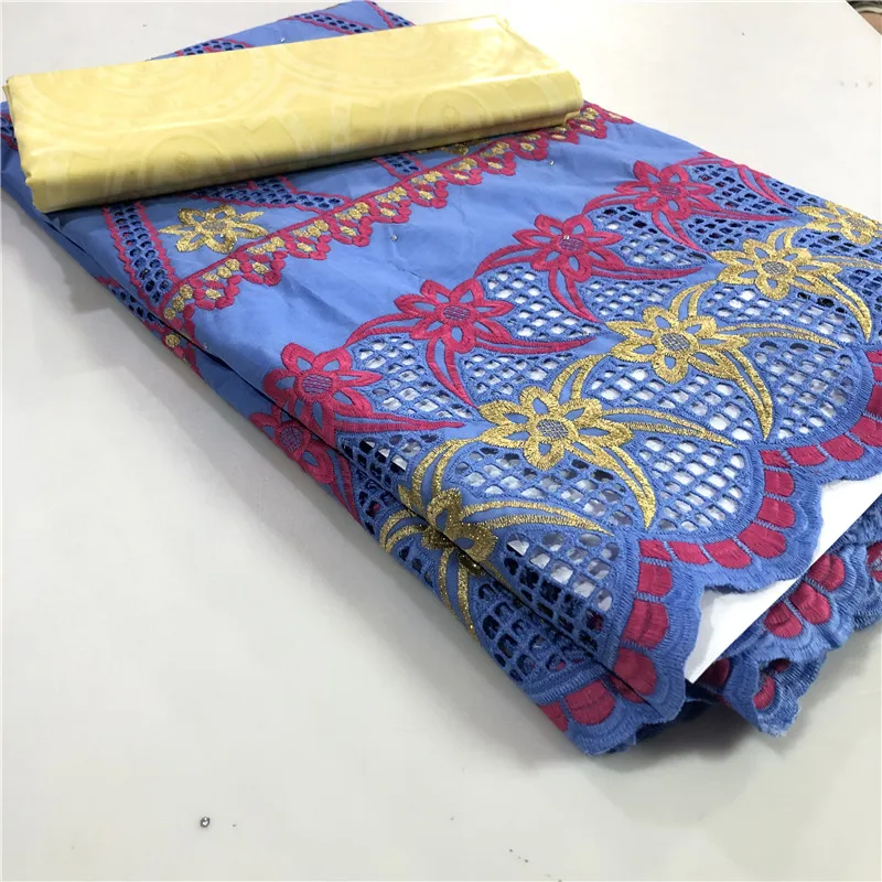 Цветочный узор Африканский базин богатый Brode ткань с швейцарской