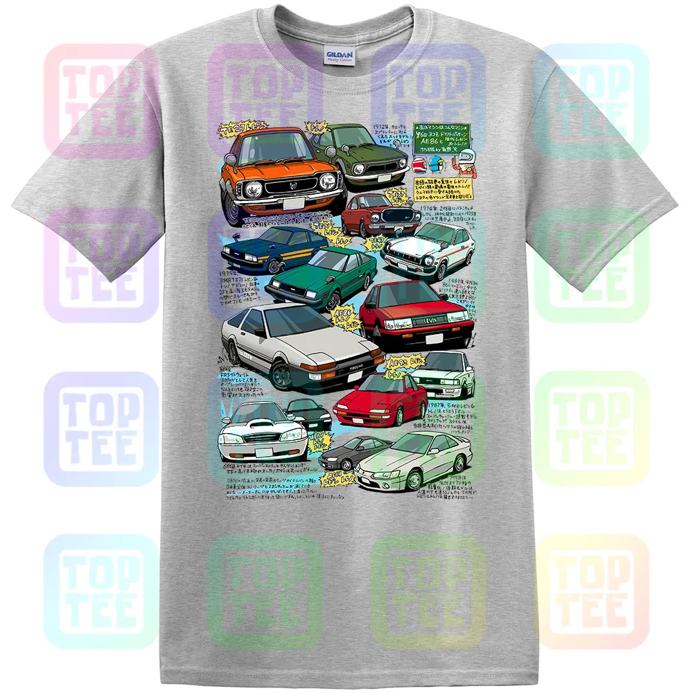 Тойота Королла Тандер jdm ae86 ae92 te27 te37 te47 te71 Футболка-показать название оригинала