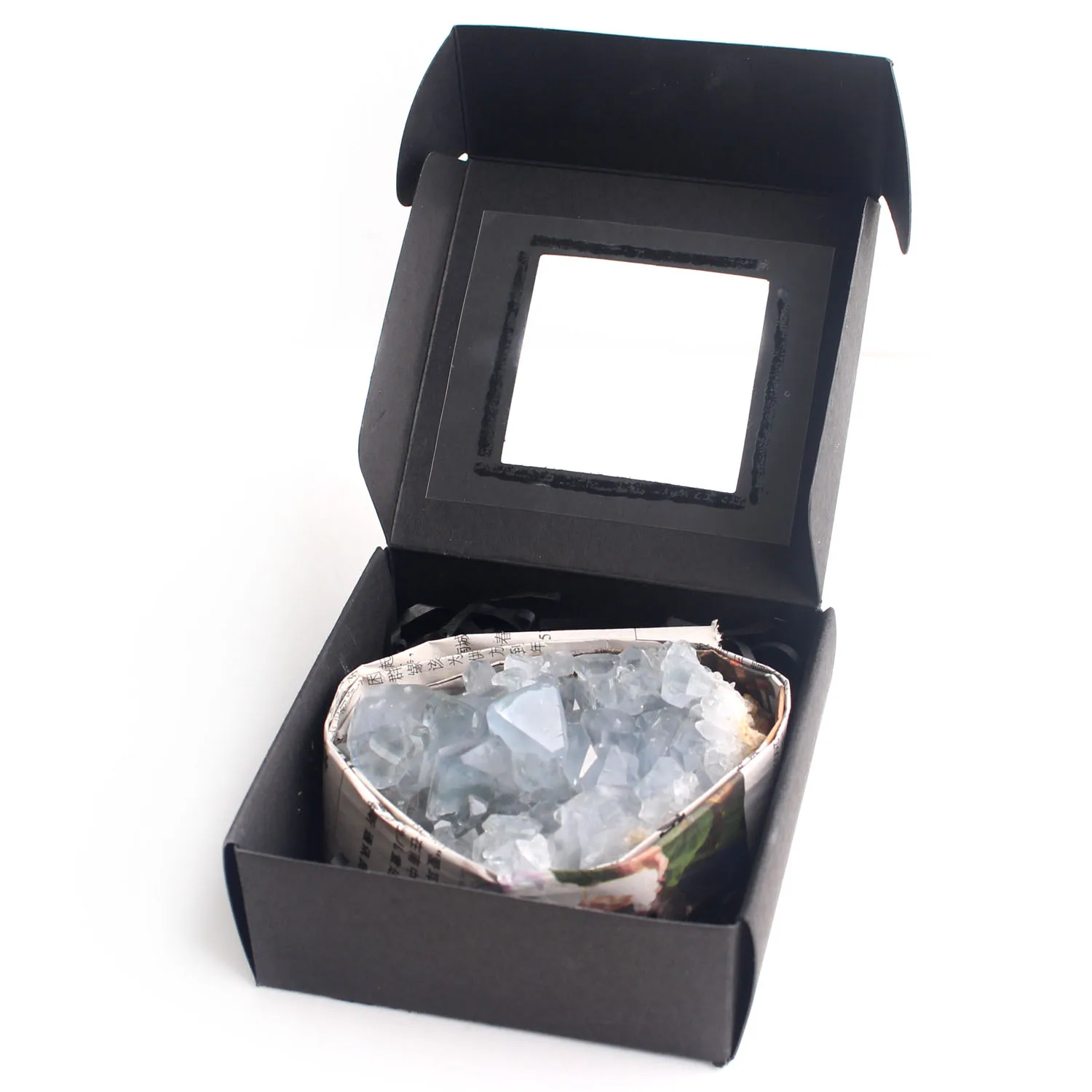 1 шт. мадагаскарский натуральный грубый келеститовый кластер с коробкой кристалл