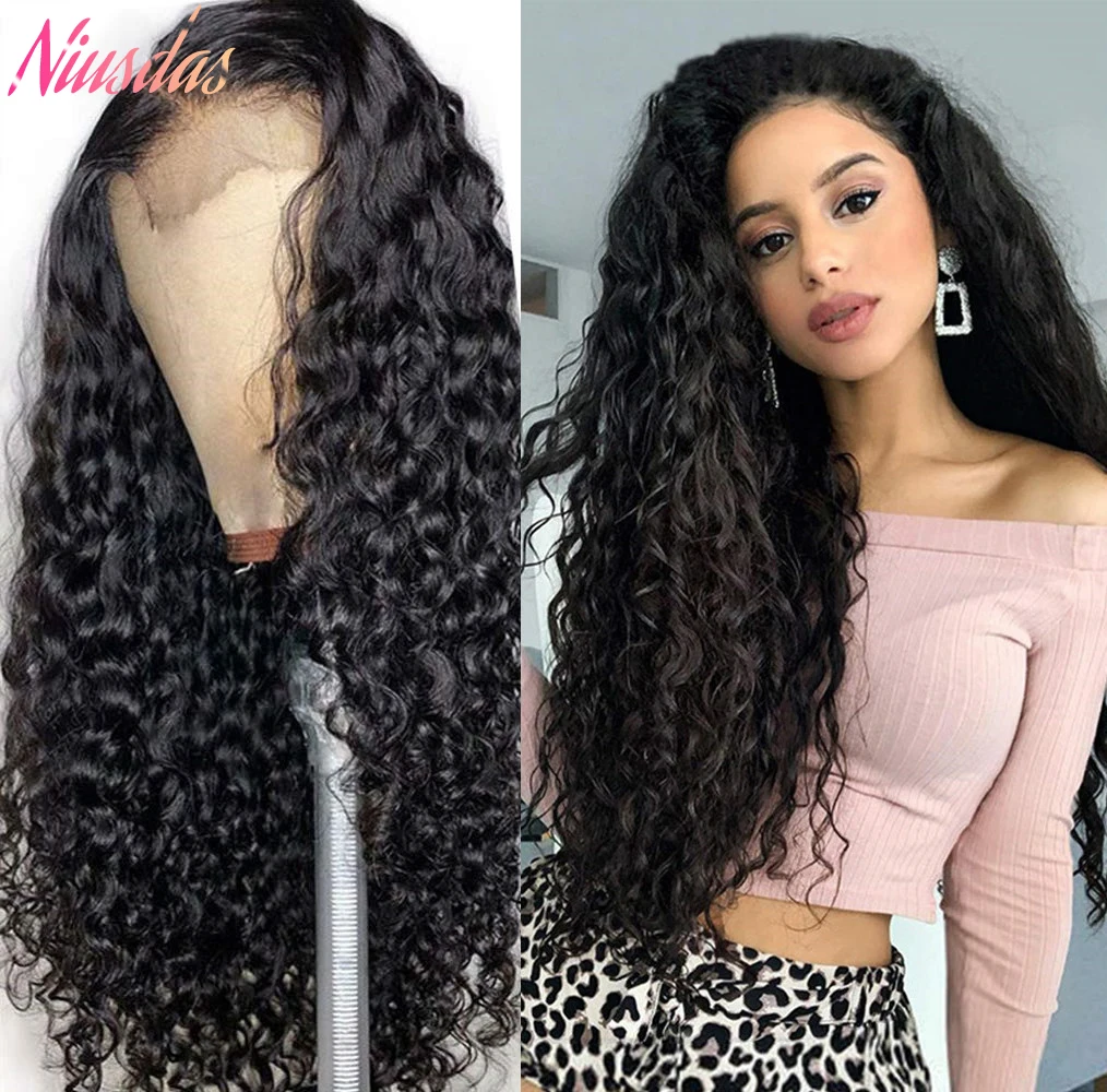 

Brazilian 4x4 Water Wave Lace Closure Wig for Women Human Hair Wigs Transparent Wet and Wavy Wig 150% Density 10-28 Inch Wig