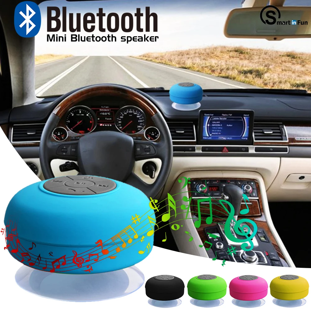 

Mini Portable Waterproof Bluetooth Stereo Speaker Wireless Handsfree For Showers Bathroom Pool Car Beach Outdoor Audio Device