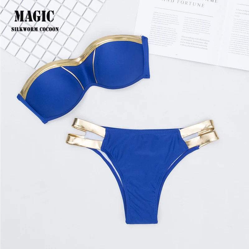 Горячее тиснение твердая сумка высокого качества комплект бикини женский бандо