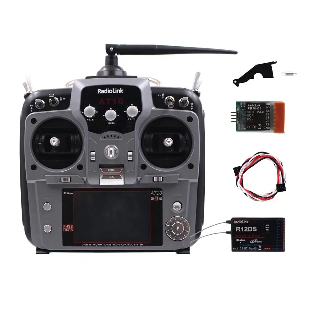 Radiolink AT10II 12CH RC Transmitter R12DS 2.4GHz DSSS&ampFHSS Spread Radio Remote Controller for Drone Left Hand Throttle | Игрушки и