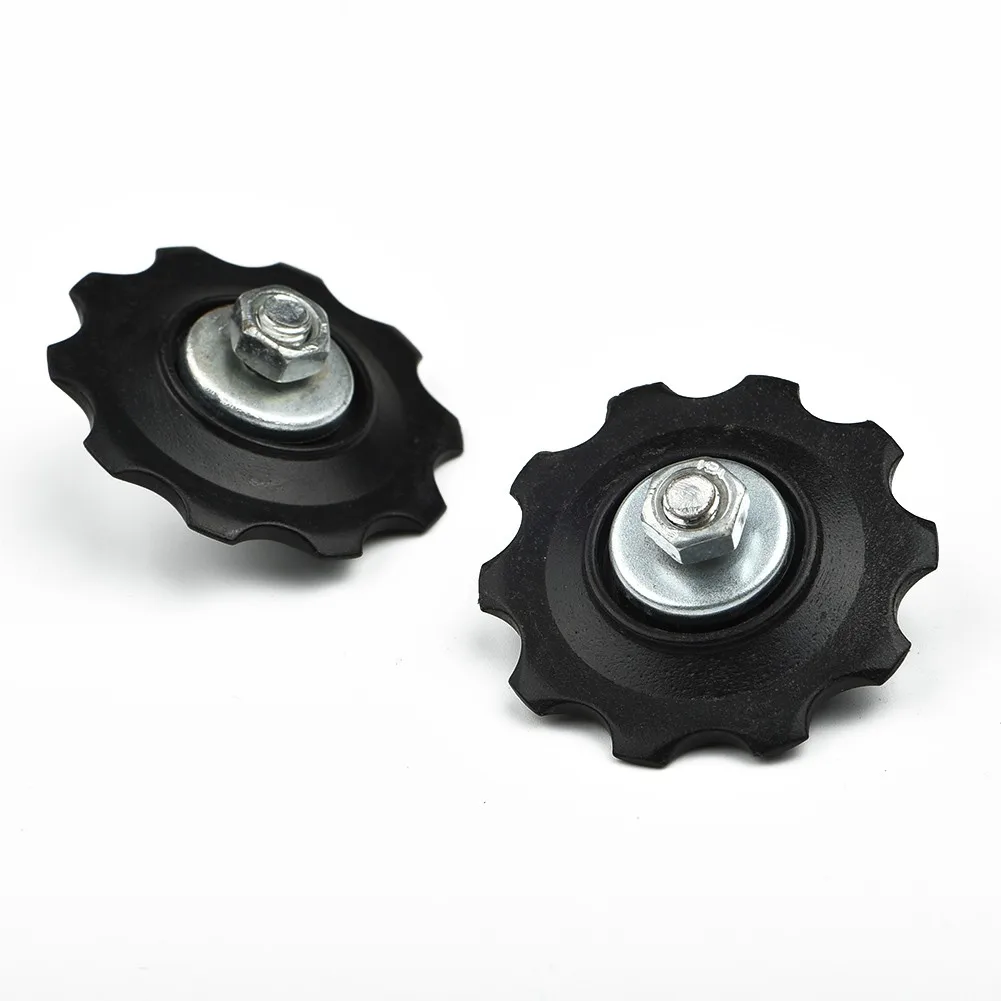 

2pcs 10T MTB Bike Bearing Jockey Wheel Rear Derailleur Pulley Roller Black Guide Pulleys Mountain Road Bicycles Guide Wheels