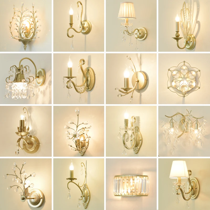 Хрустальная настенная лампа в скандинавском стиле прикроватная для спальни