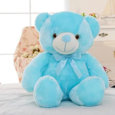 blue 30 см романтическая красочная вспышка светодиодный плюшевый мишка Детская плюшевая игрушка игрушки детский Декор для рождества, дня рождения - Цвет: blue