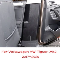 car leather b pillar anti kick protective mat seat belt pad cover for volkswagen vw tiguan mk2 2017 2018 2019 2020 2021