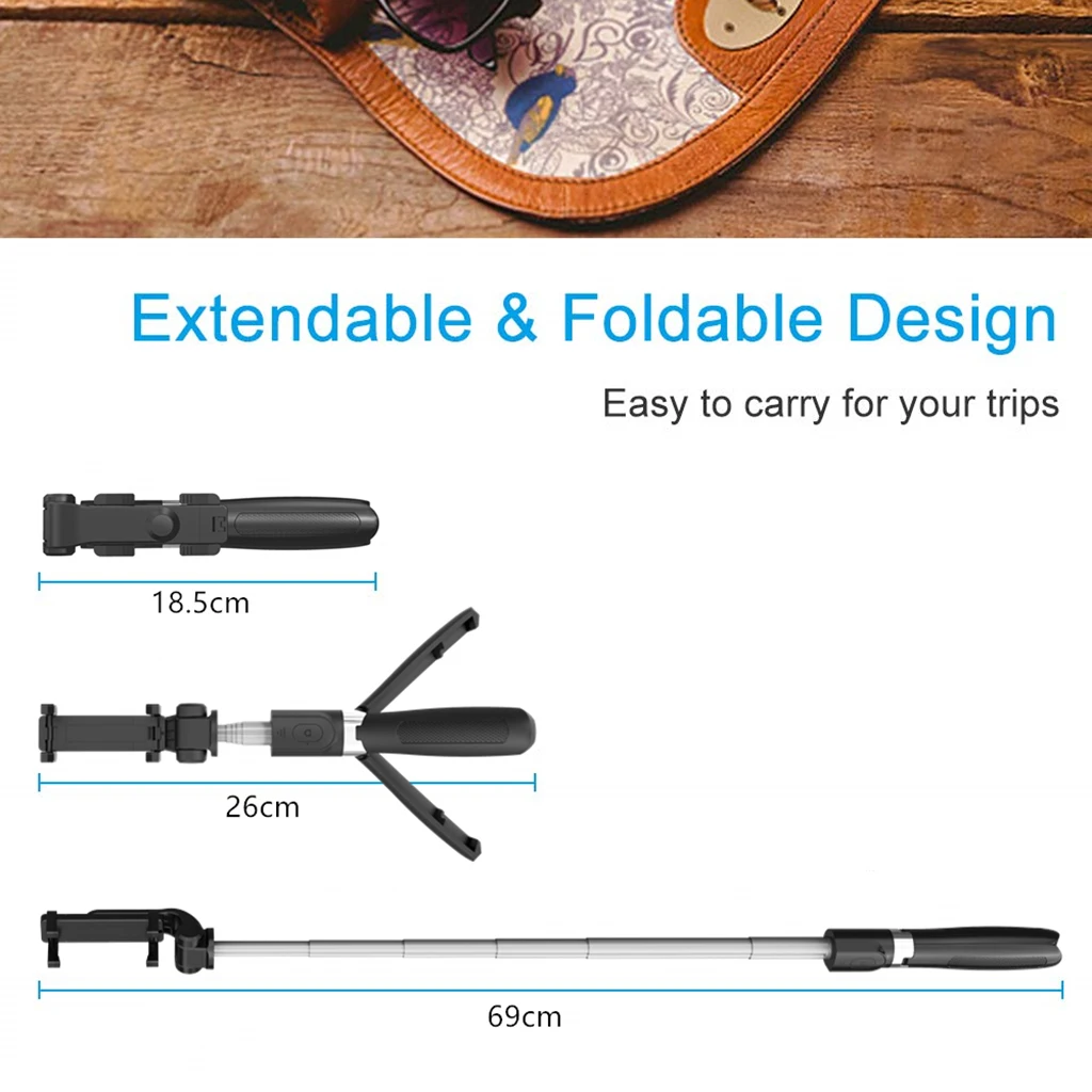 

Mini 3 In 1 Selfie Stick Tripod With Bluetooth Remote Shutter Extendable Selfie Tripod Cell Phones Tripod Stand Universal