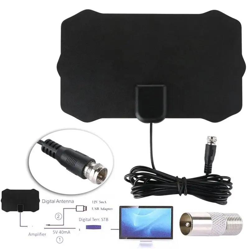 TV Digital Antenna HDTV 50 Miles Reception Range Household Indoor UHF Television Aerial | Электроника