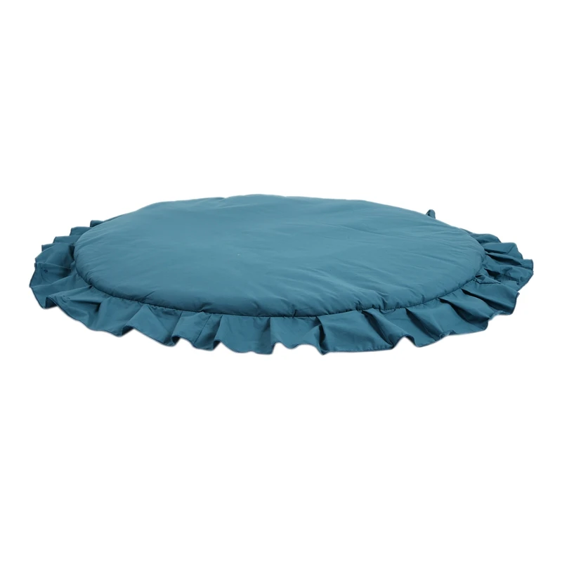 

Soft Breathable Baby Play Mat Round Ruffled Soft Cotton Crawling Pad Floor Game Rug,1Pcs,41.3In,Blue
