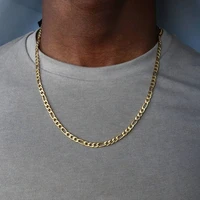 2021 fashion figaro chain necklace men stainless steel gold long cuban link chain necklace for men jewelry gift collar hombres