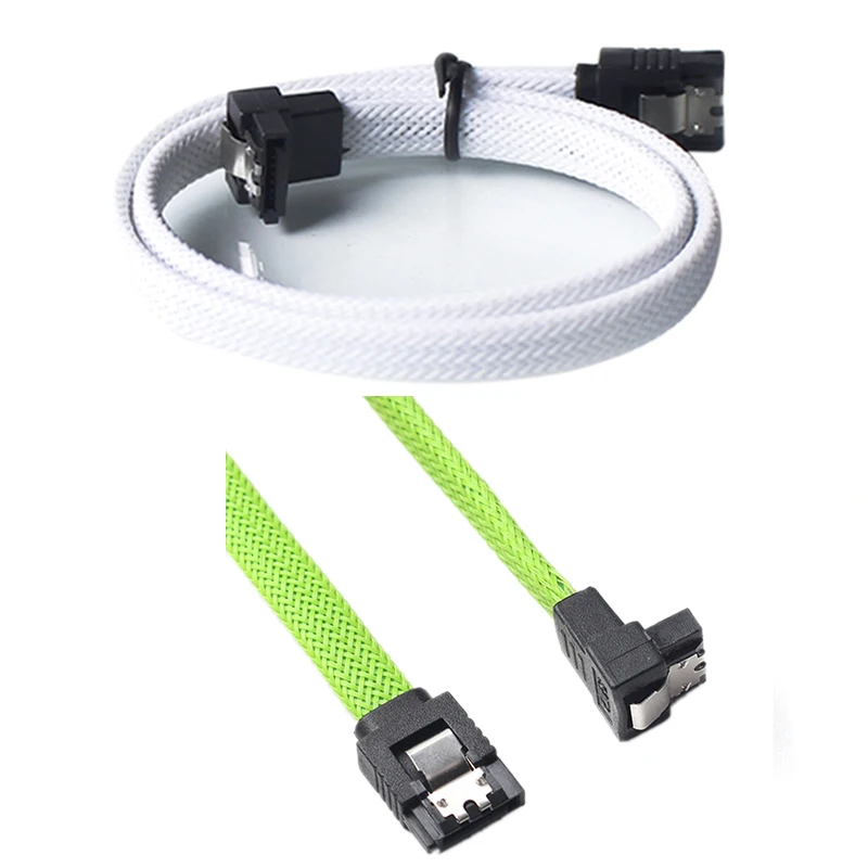 

2 шт. 50 см SATA 3,0 III SATA3 7Pin кабель для передачи данных под прямым углом 6 ГБ/сек. SSD Кабели HDD жесткий диск кабель для передачи данных с нейлоновой в...