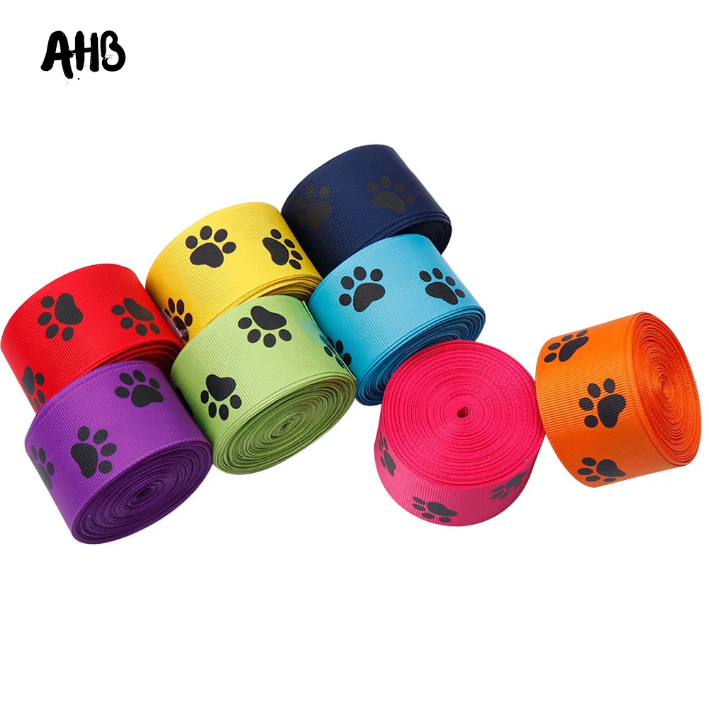 AHB 2Y/лот корсажная лента 38 мм Милая собачья лапа печатная DIY банты подарки