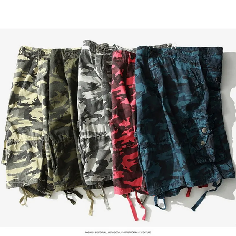 

2021 casual Men's Shorts Fitness Shorts Running Sports Men's Fitness Shorts Camouflage Zipper Pocket Sports Shorts