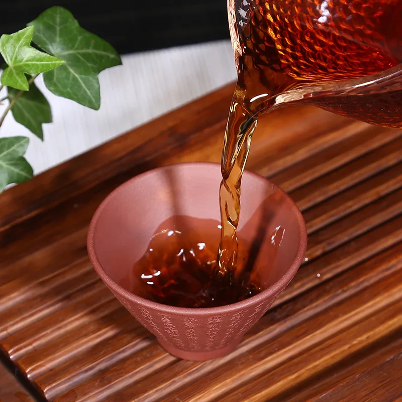 

2pcs/Set 55ml Yixing Zisha Cup Chinese Clay Tea Cup Big Mouth Handmade Ore Teacup Single Cup Red Brown Master Cup