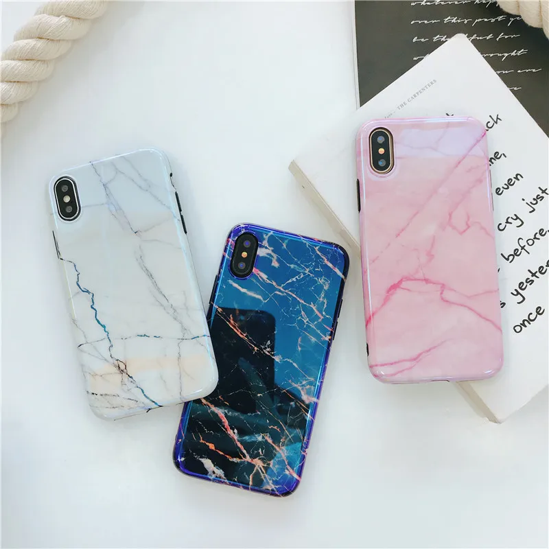 Роскошный мягкий чехол из ТПУ с мраморным гранитным узором для Apple iPhone XR XS Max X 8 7 6 6S