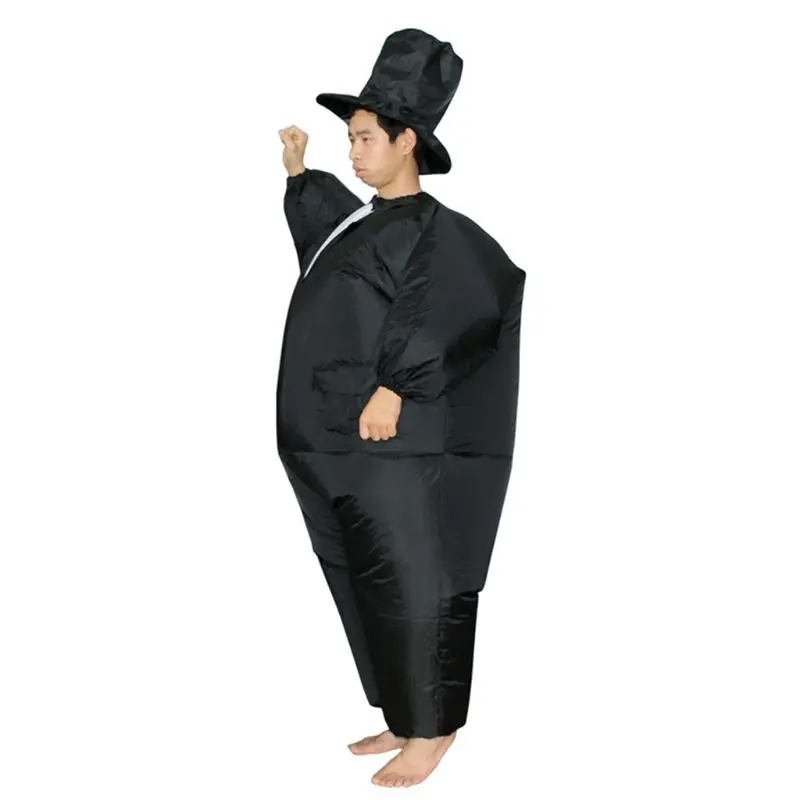 Костюм для взрослых полных мужчин черный деловой костюм надувной Забавный