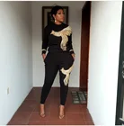 2 шт. для женщин в африканском стиле, комплект одежды 2021 африканская Дашики, блестками, костюм топ и брюки вечерние размера плюс леди, тренировочный костюм, комплекты одежды