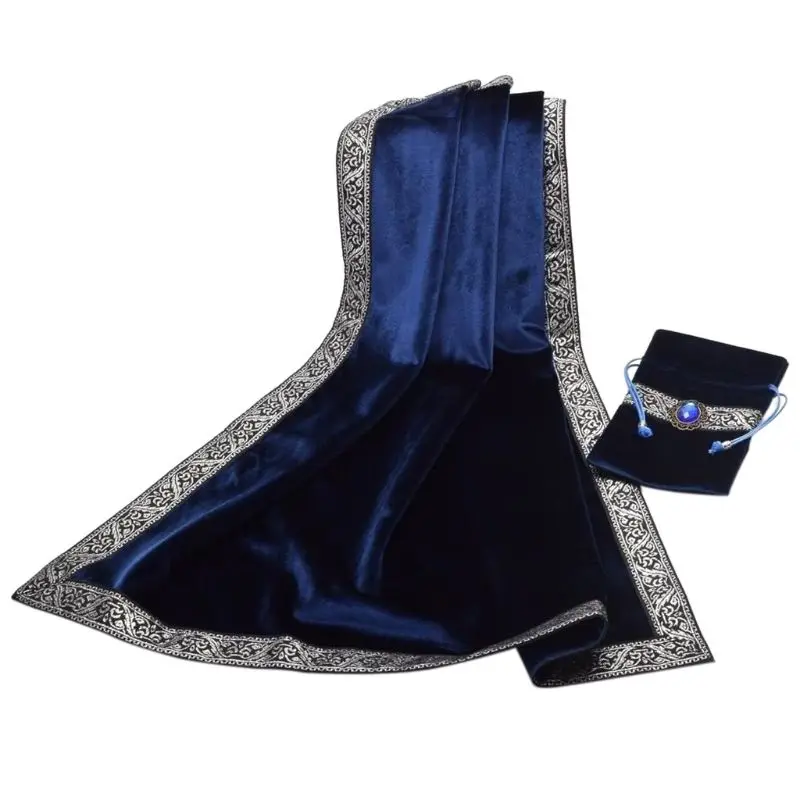 

Tarot Tablecloth with Cards Bag Velvet Altar Tarot Cloth Board Game Card Pad 24BD