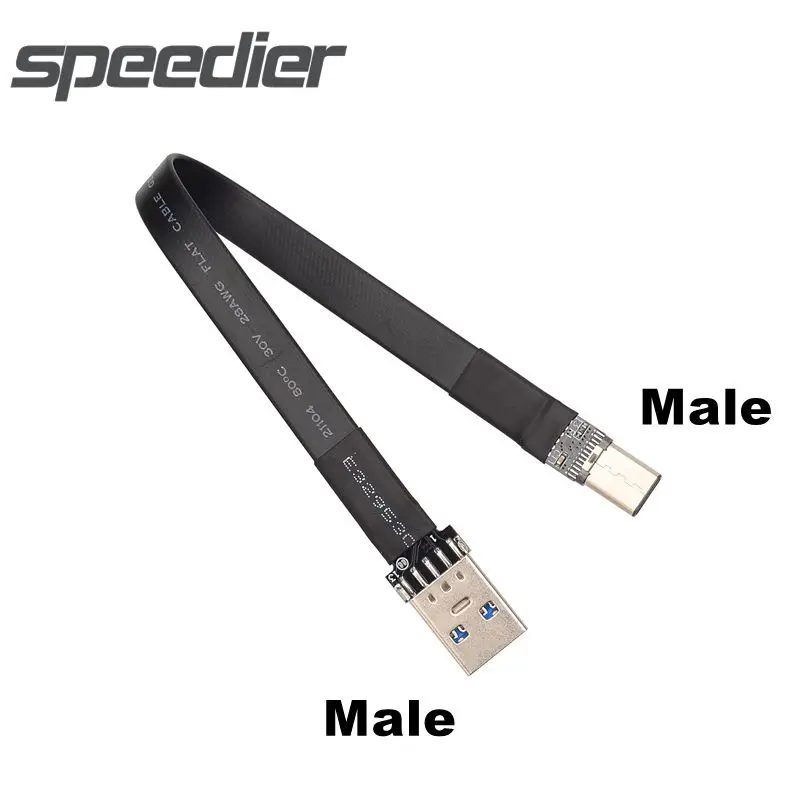 

Плоский ленточный кабель ADT Type-C 3,1 Gen 2 10G, короткий USB, кабель для зарядки и синхронизации видео, FPC FPV шнур для аэрофотосъемки