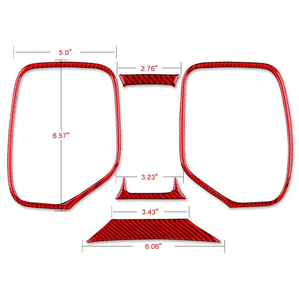 

5PCS/kit Speedometer Frame Sticker Accessories Decoration Real Carbon Fiber