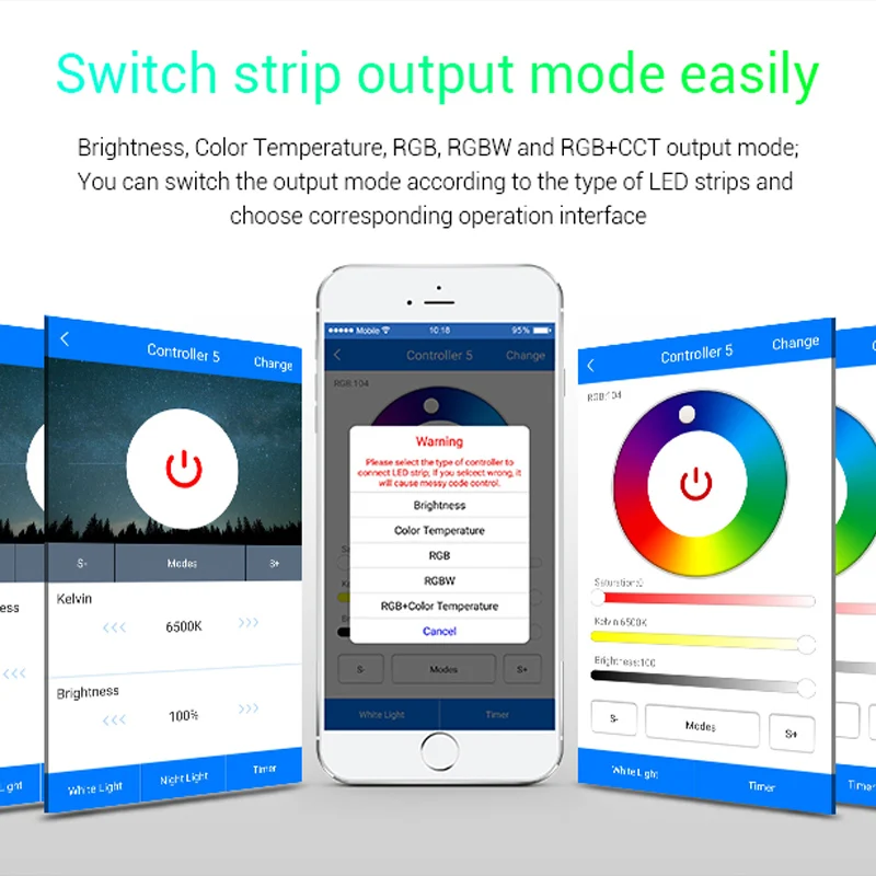 wifi 5 in 1 led strip controller WL5 dimmer DC12~24V can smart phone APP/remote control/Alexa/Google Assistant voice control
