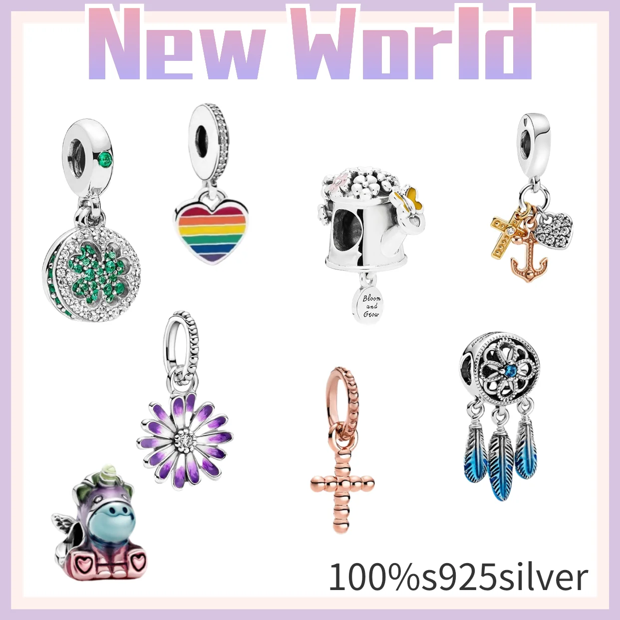 

100% 925 sterling silver DIY beads fit original Pando charms silver 925 Bracelet for women fashion jewelry