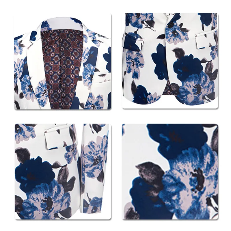 Пиджак мужской с белыми цветами в английском стиле|Костюмные пиджаки| |