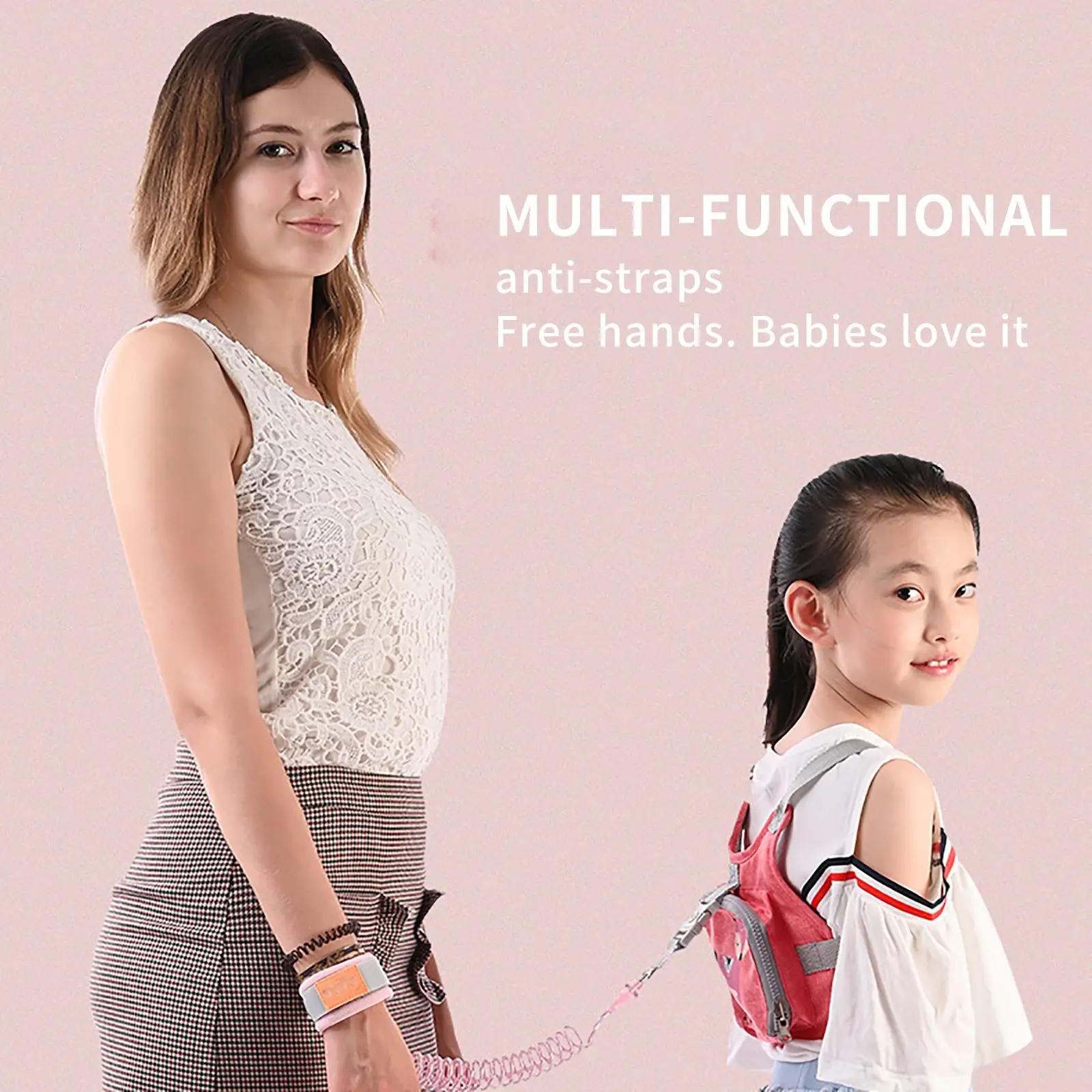 

Baby Kids Anti-Lost Wrist Strap Safety Harness Toddler Leash Outdoor Walking Hand Belt Child Wristband Strap Link Traction Rope