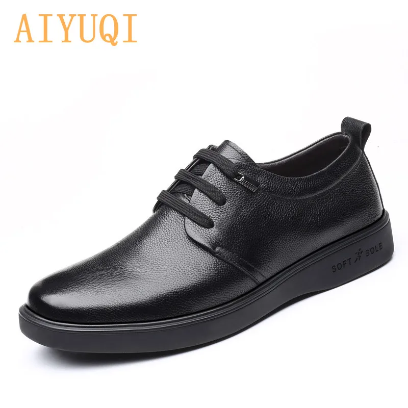 

AIYUQI Men's Casual Shoes Genuine Leather Lace-up Soft-soled Loafers Men Cowhide Middle-aged Father Designer Men Formal Shoes