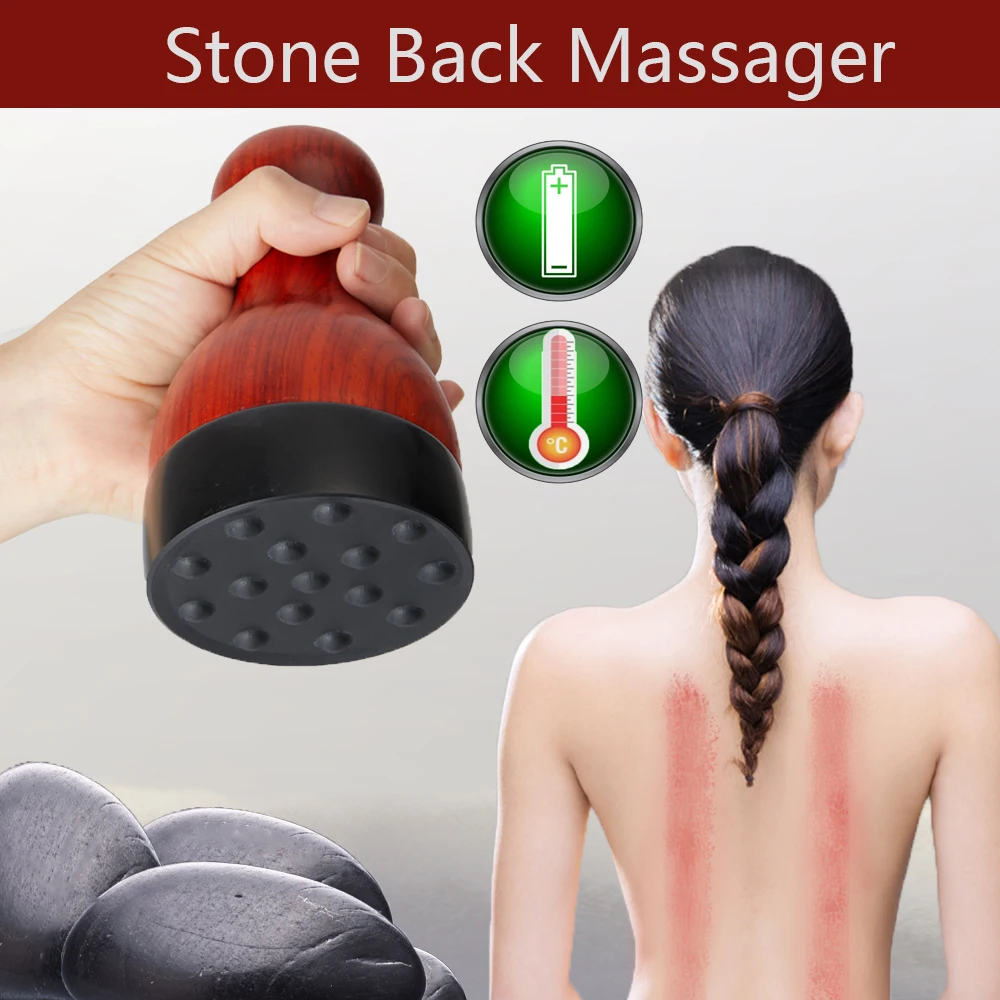 Chargeable Hot Stone Back Massager Body Neck Belly Relax Muscles Cellulite Massager Slimming Electric Heating Massage Tool Spa