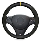 Чехлы рулевого колеса автомобиля мягкая черная замша, натуральная кожа для BMW M Sport M3 E90 E91 E92 E93 E87 E81 E82 E88