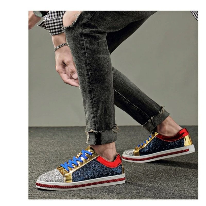 

2021 New Men's PU Fashion Splicing Trend Casual Lace Up Board Shoes Round Head Comfortable Hot Men's Casual Shoes ZQ0429