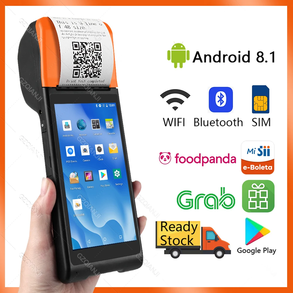 Портативный терминал POS Q8 3G Wi-Fi 58 мм Термальный чековый принтер Android 8 1 для Loyverse
