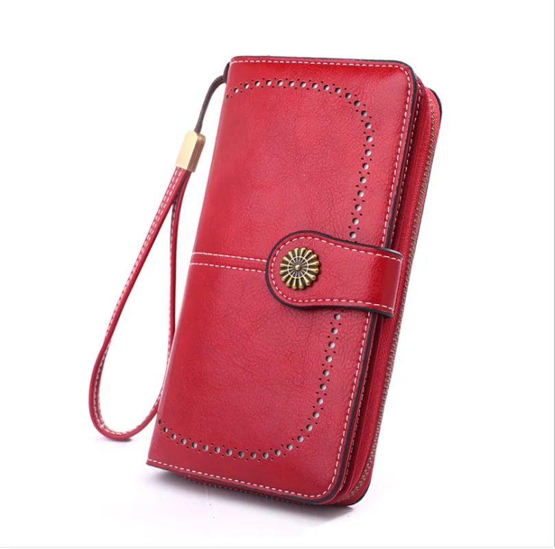 Новый Кошелек женский ретро Pu мобильный телефон сумка Длинный выдолбленный